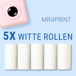5 x extra rollen wit papier voor MINIPRINT