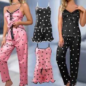 Dames pyjamaset (top met korte of lange broek) | LUNAR