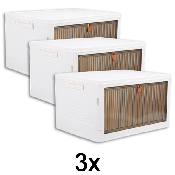 3x Opbergdoos met deksel – klaar in 2 minuten, geen gereedschap nodig | ORGABOX