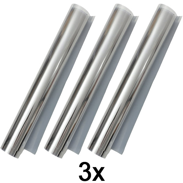 3x Spiegelende privacy-raamfolie – 45×200 cm, geen gereedschap nodig | FOILBLISS