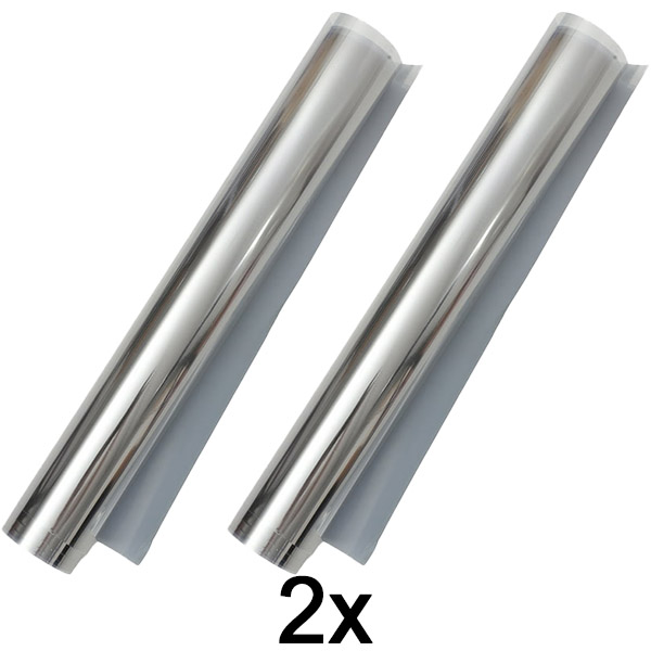 2x Spiegelende privacy-raamfolie – 45×200 cm, geen gereedschap nodig | FOILBLISS