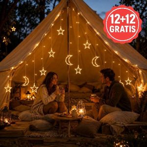 Buitenlichtslinger met sterren en maan - 3 m, warm wit | STARRYSKY 12+12 GRATIS